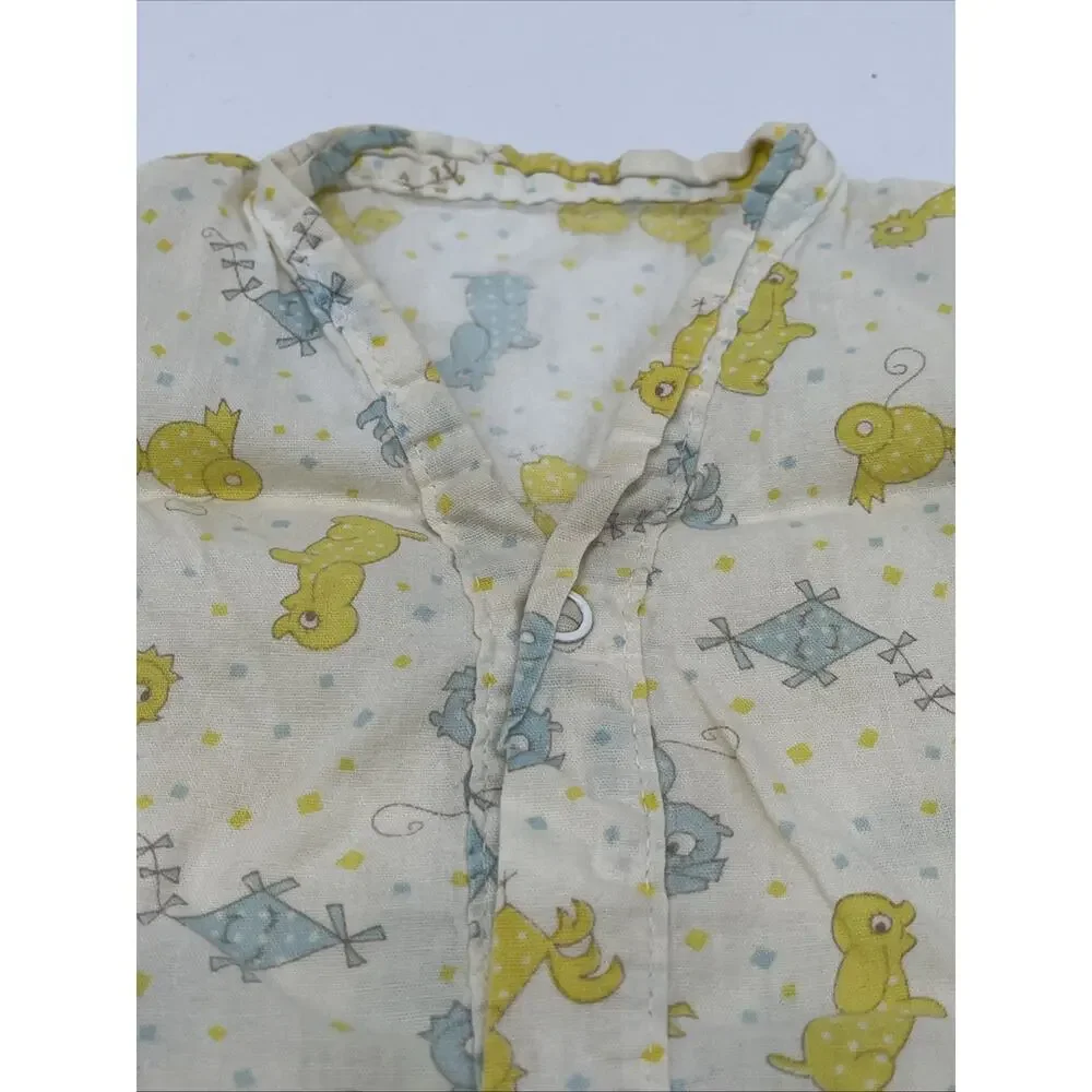 Vintage 1950s/60s Toddler Romper – Yellow & Blue Unisex One‑Piece 12–18 Months